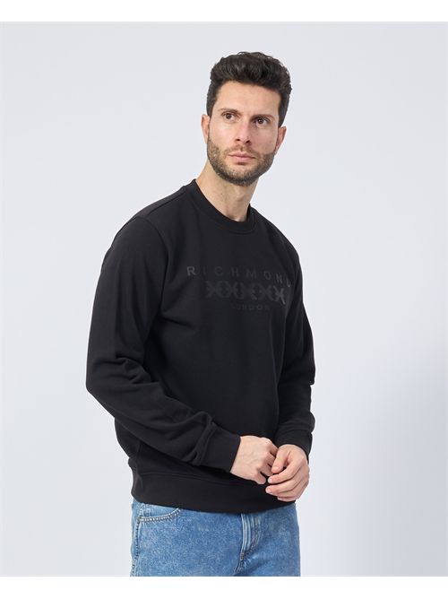 Sweat-shirt à col ras du cou Richmond X pour homme avec logo RICHMOND X | UMP25005FEBLACK